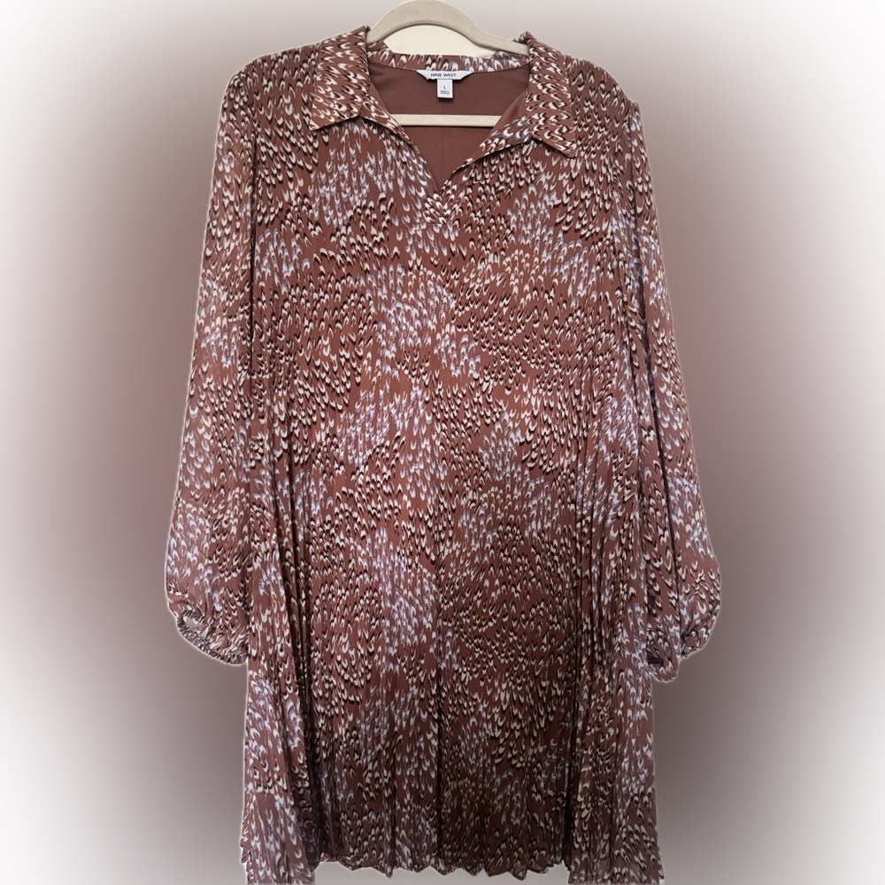Nine West Women’s Printed Peasant Blouse in Rust